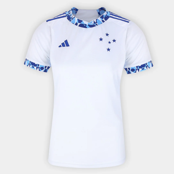 Camisa Cruzeiro II 24/25 s/n° Torcedor Adidas Feminina - Branco+Azul